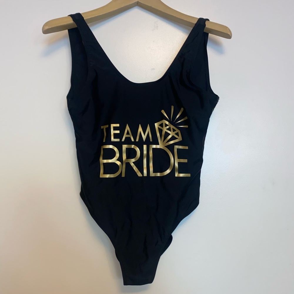 Team bride one piece bathing suit